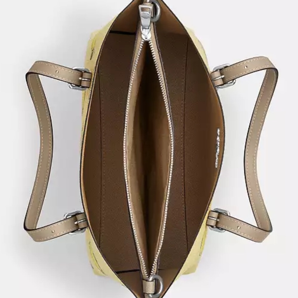 Coach Mollie Tote Bag 25 With Lemon Print Tote in Yellow and Tan - Picture 4 of 7